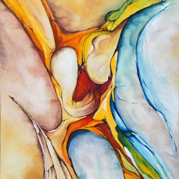 BEZ TYTUŁU 2010r. autor: Małgorzata Greguła. Obraz olejny. Abstrakcja. 60x42cm