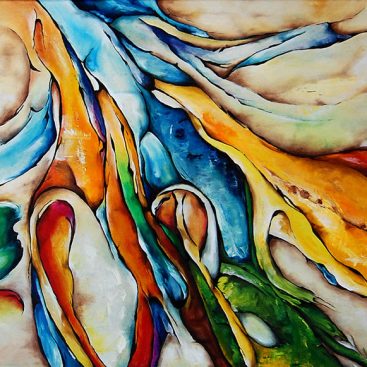 KOMPOZYCJA - 2011r. autor: Małgorzata Greguła. Obraz olejny na płótnie. Format: 70×50 cm. Abstrakcja