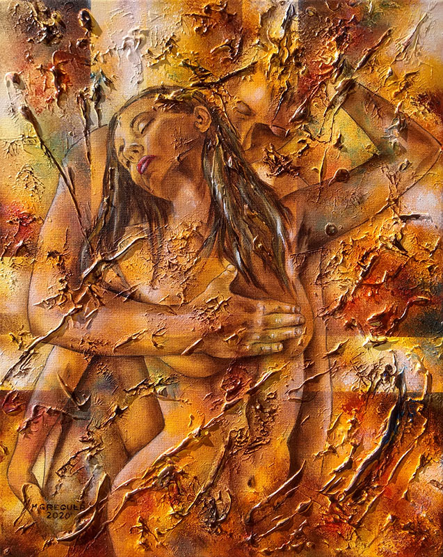 2020. Obraz akrylowy. Akt damsko-męski, figuratywne. Wym: 40X50cm