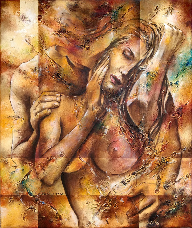 2020. Obraz akrylowy. Akt damsko-męski, figuratywne. Wym: 50X60cm