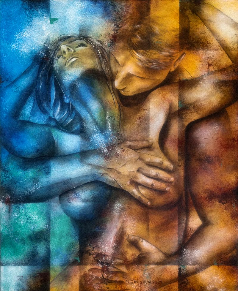 2022r. Obraz akrylowy. Akt, seria ZBLIŻENIA Wym: 40x50cm.